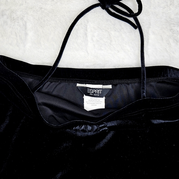 90s VTG ESPRIT Velour Tube Cropped Halter - Picture 2 of 4